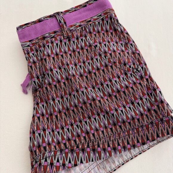 Athleta Purple Thistle Aztec Print Ariel Fo Sho Mid Rise Athletic Shorts Sz 2 - Picture 10 of 12